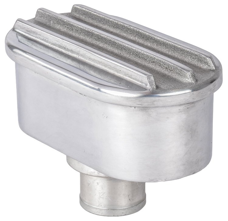 Finned Valve Cover Push In Breather [Polished]