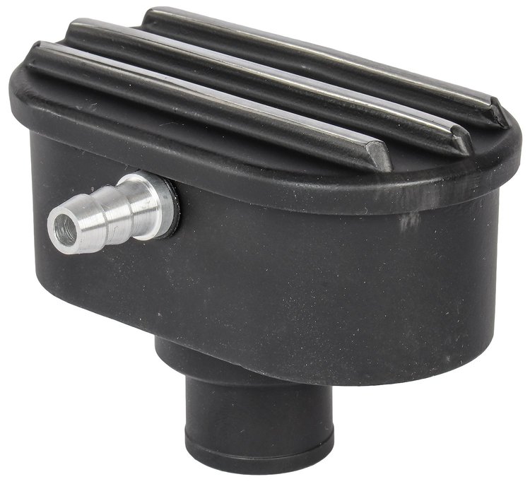 Black Finned Valve Cover Push In Breather with PCV Tube
