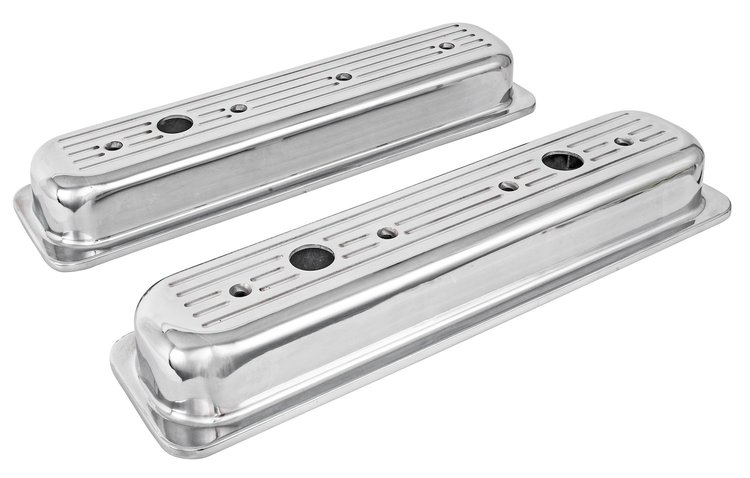Polished Cast Aluminum Ball-Milled Valve Covers for 1987-1997 Small Block Chevy (Centerbolt Mount)