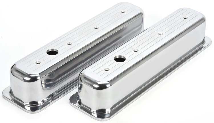 Polished Cast Aluminum Ball-Milled Valve Covers for 1987-1997 Small Block Chevy (Centerbolt Mount)