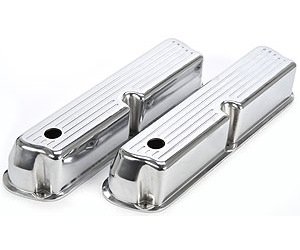 Polished Cast Aluminum Ball-Milled Valve Covers for Small Block Ford 289, 302, 351W