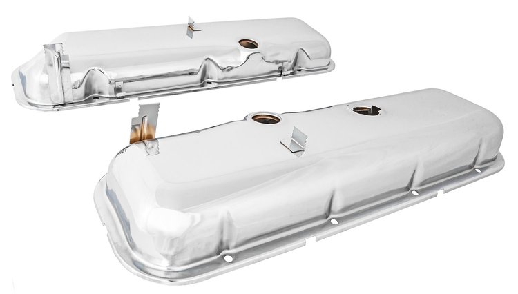 OEM-Style Replacement Valve Covers for 1965-1972 Chevrolet Models w/Big Block 396, 402, 427, 454 Engines & Power Brakes [Chrome]