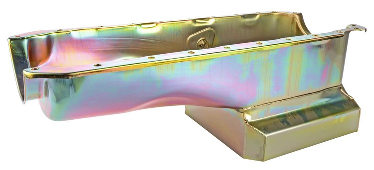 Street & Strip II Oil Pan for 1965-1990 Big Block Chevy [2-Piece Rear Main, Gold Iridited Finish]