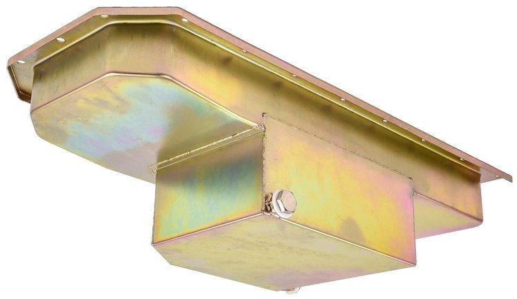 Gen III Hemi Engine Swap Oil Pan for 1963-1975 Mopar A, B, C, and E Body Cars [Center Sump, Gold Zinc Finish]