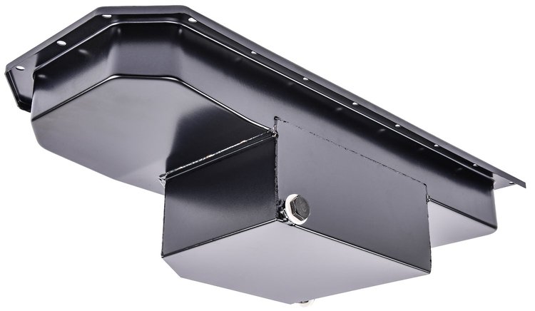 Gen III Hemi Engine Swap Oil Pan for 1963-1975 Mopar A, B, C, and E Body Cars [Center Sump, Black Finish]