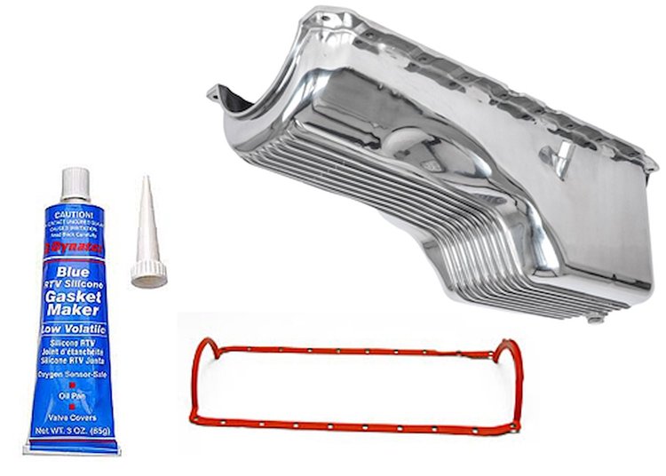 Finned Aluminum Oil Pan and Gasket Kit for 1991-2000 Big Block Chevy Gen V & VI [Polished]