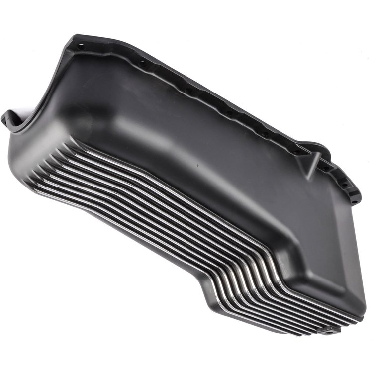 Finned Aluminum Oil Pan for 1955-1979 Small Block Chevy (Driver Side Dipstick)