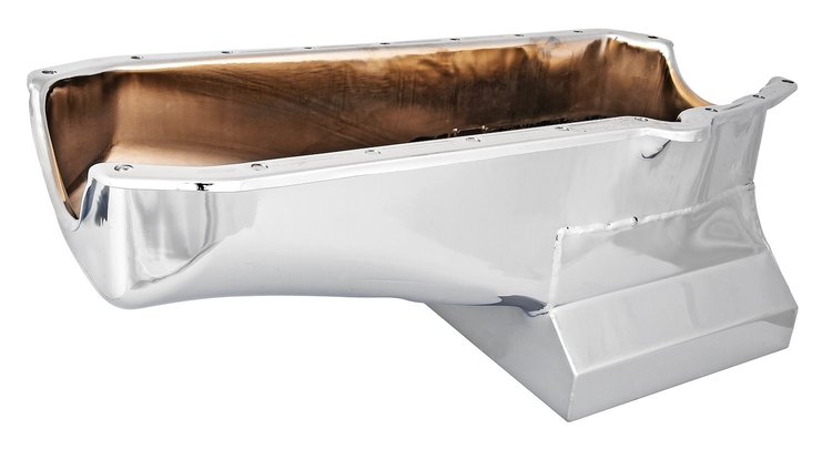 Street & Strip II Oil Pan for 1955-1979 Small Block Chevy w/2-Piece Rear Main Seal [Chrome]