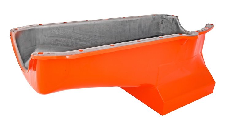 Street & Strip II Oil Pan for 1955-1979 Small Block Chevy w/2-Piece Rear Main Seal [Orange]