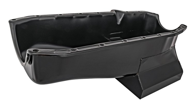 Street & Strip II Oil Pan for 1980-1985 Small Block Chevy (2-Piece Rear Main, Black)