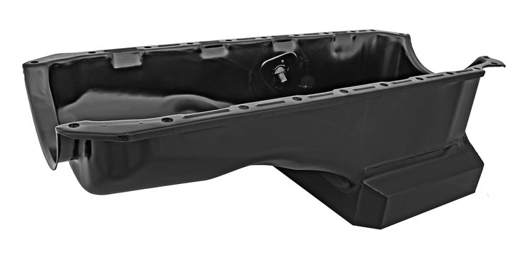 Street & Strip II Oil Pan for 1965-1990 Big Block Chevy [2-Piece Rear Main, Black Finish]