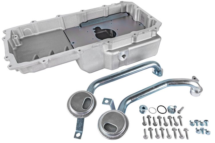 Engine Swap Rear Sump Oil Pan for 2011-2023 Ford Coyote Engines to 1953-1979 Ford 2WD Trucks, 1979-2004 Ford Mustang [Natural]