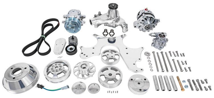 Serpentine Front Drive System for Small Block Chevy Engines [Polished]