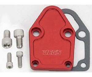 Fuel Pump Block-Off Plate Small Block Chevy Anodized Red
