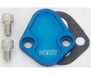 Fuel Pump Block-Off Plate Big Block Chevy, Ford and Pontiac Anodized Blue