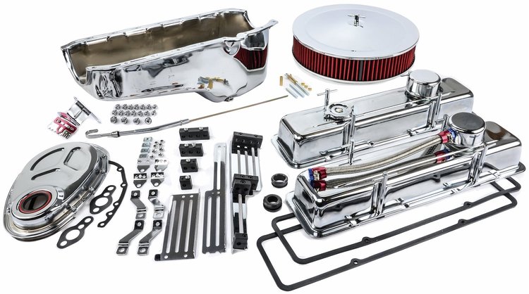 Deluxe Chrome Engine Kit for 1955-1979 Small Block Chevy