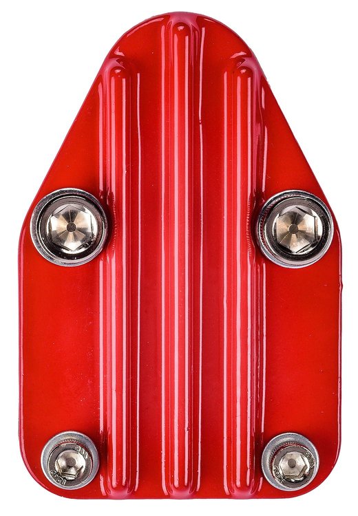 Fuel Pump Block-Off Plate Small Block Chevy [Cast Aluminum, Red]