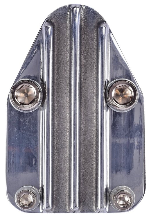 Fuel Pump Block-Off Plate Small Block Chevy [Cast Aluminum, Polished]