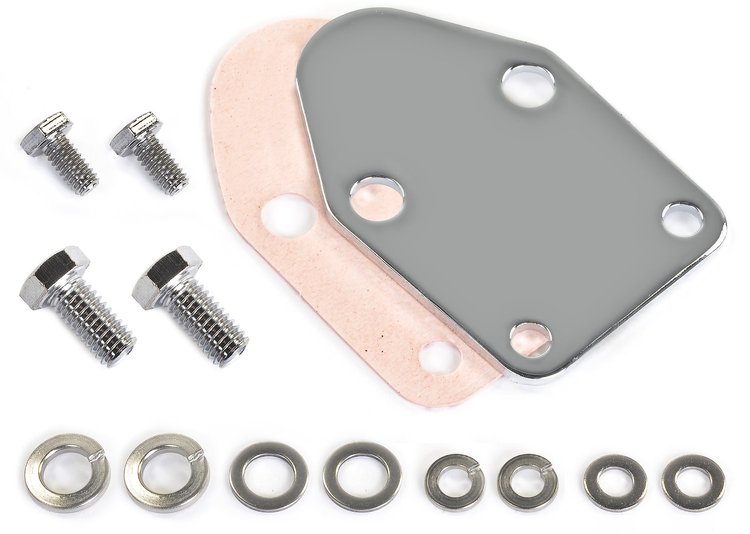 Chrome Fuel Pump Block-Off Plate Small Block Chevy (except LT and LS Series)