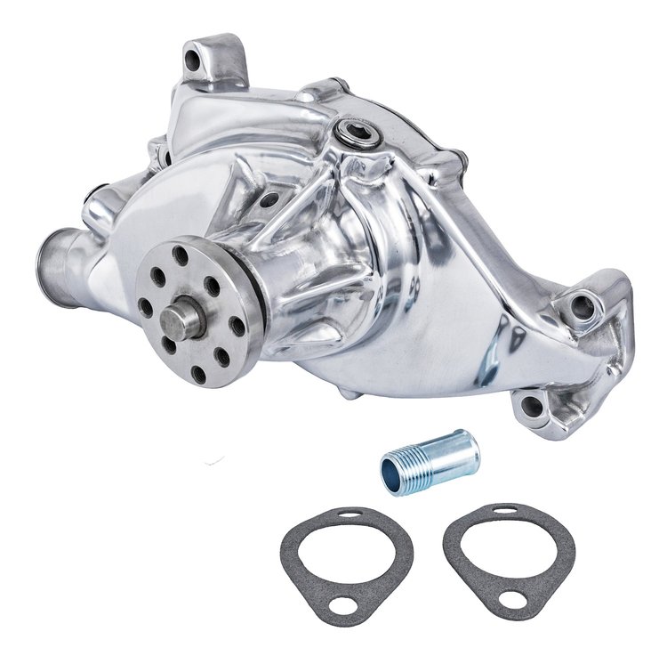 Premium High-Flow Short-Style Aluminum Water Pump Fits Select 1965-1970 Big Block Chevy 396-454 V8 [Polished]