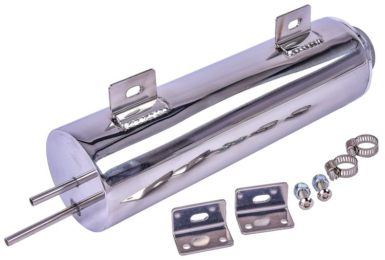 Coolant Overflow Tank, 34 oz. Capacity [Polished Stainless Steel]