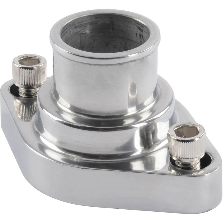 Aluminum Thermostat Housing for Small Block & Big Block Chevy, Straight Design [Polished]