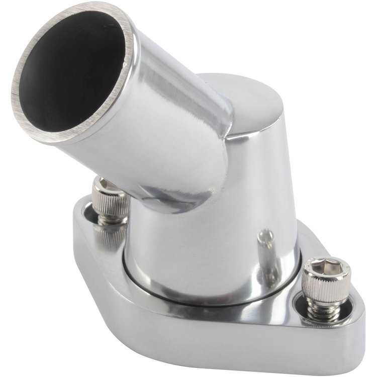 Aluminum Thermostat Housing for Small Block & Big Block Chevy, 45-degree Swivel Design [Chrome]