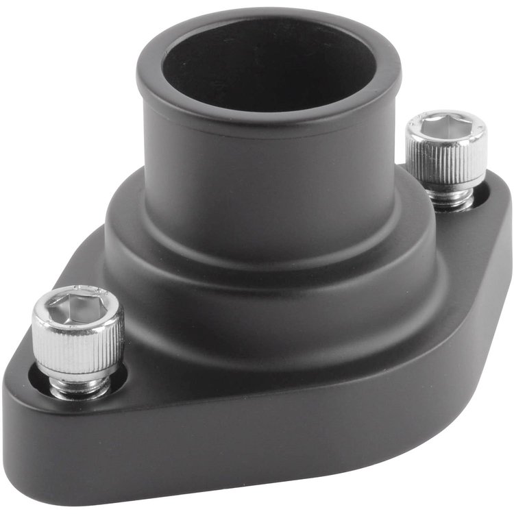 Aluminum Thermostat Housing for Small Block & Big Block Chevy, Straight Design [Satin Black]