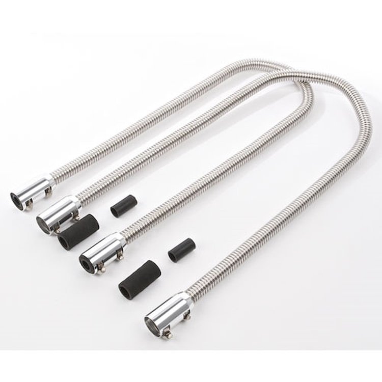 Stainless Steel Heater Hose Kit Polished Finish