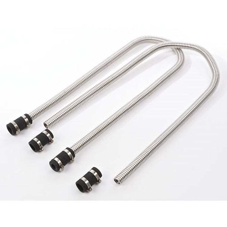 Stainless Steel Heater Hose Kit Polished Finish