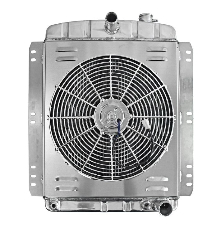 Aluminum Radiator & Fan Combo for 1942-1948 Chevrolet Passenger Car w/Chevy V8 Engine Conversion