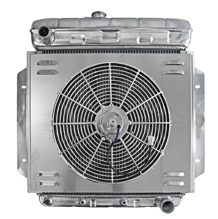 Aluminum Radiator & Fan Combo for 1957-1960 Ford Pickup w/Chevy V8 Engine Conversion