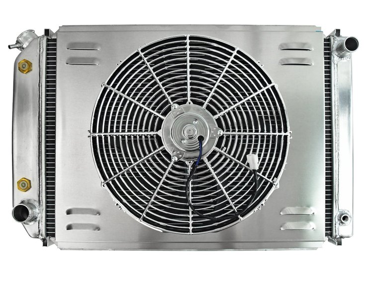 Aluminum Radiator & Fan Combo for 1979-1993 Ford Fox Body Mustang [16 in. Fan]