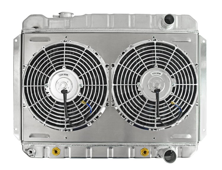 Aluminum Radiator & Fan Combo for 1964-1965 Chevrolet Chevelle, El-Camino, & Malibu [Dual 12 in. Fans]