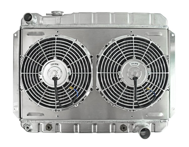 Aluminum Radiator & Fan Combo for 1966-1967 Chevrolet Chevelle, Malibu, & El-Camino [12 in. Dual Fans]