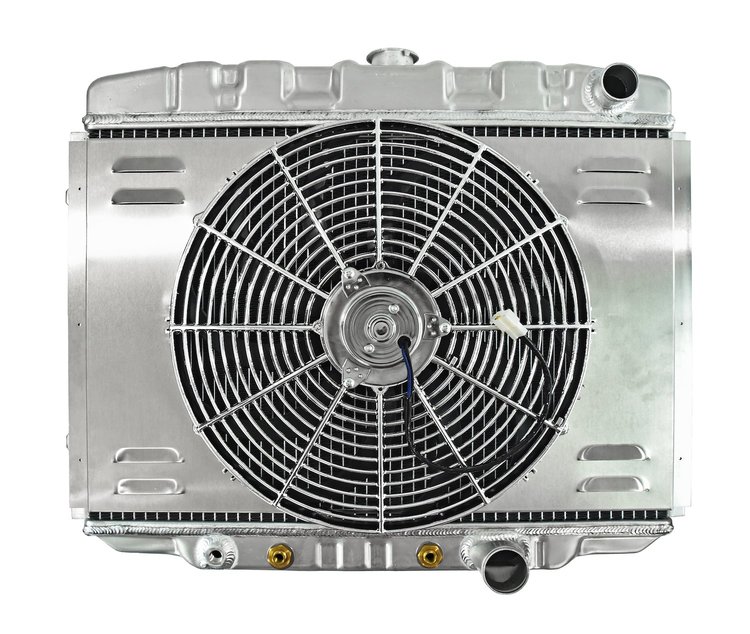 Aluminum Radiator & Fan Combo for 1967-1970 Ford Mustang w/ Small Block [With Air Conditioning] [16 in. Fan]