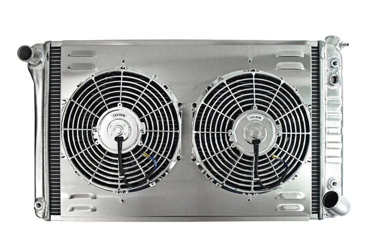 Aluminum Radiator & Fan Combo for 1977-1979 Chevrolet Corvette, 1965-67 Pontiac Full-Size Car [ 12 in. Dual Fans]
