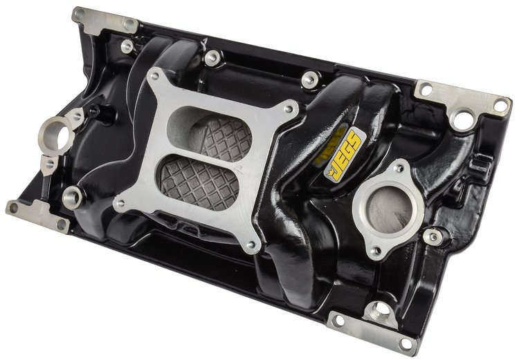 Intake Manifold for 1996-2002 Small Block Chevy 350 Vortec with L31 Cast Iron Heads, Dual Plane [Black]