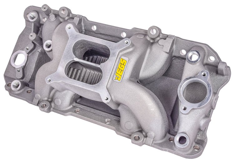 Cool Gap Intake Manifold for 396-502 Big Block Chevy, Dual Plane [Satin]