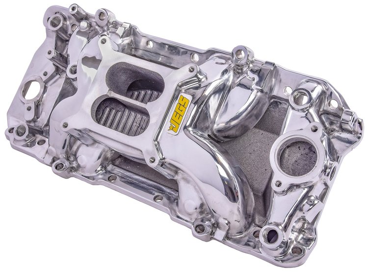 Cool Gap Intake Manifold for 396-502 Big Block Chevy, Dual Plane [Polished]