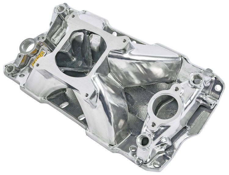 Intake Manifold for 1955-1995 Small Block Chevy 262-400, Hi-Rise Single Plane [Polished]