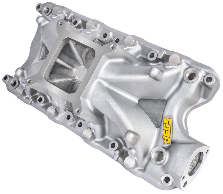 Aluminum Intake Manifold for 1962-2001 Small Block Ford 260, 289, 302 (Except Boss 302), Hi-Rise Single Plane [Satin]