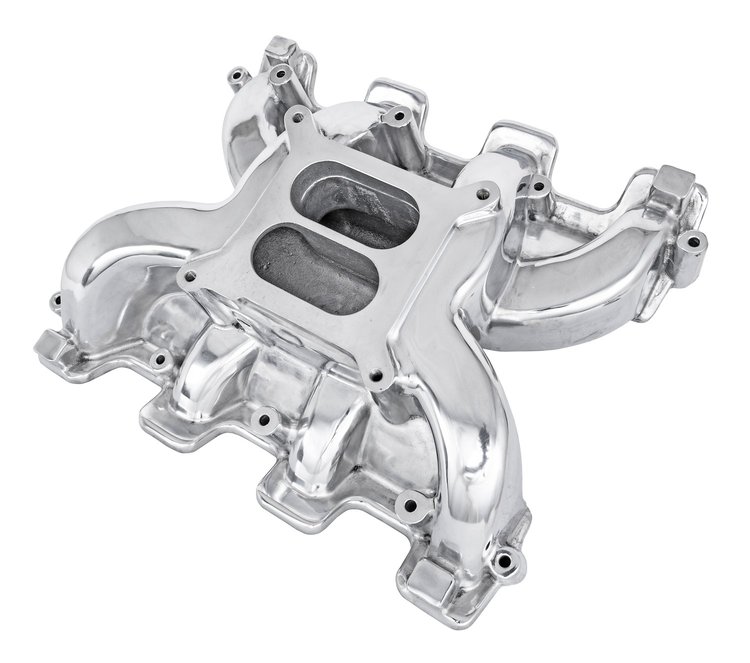 Mid-Rise Dual Plane Intake Manifold for GM LS1/LS2/LS6 with Cathedral Port Heads [Polished]