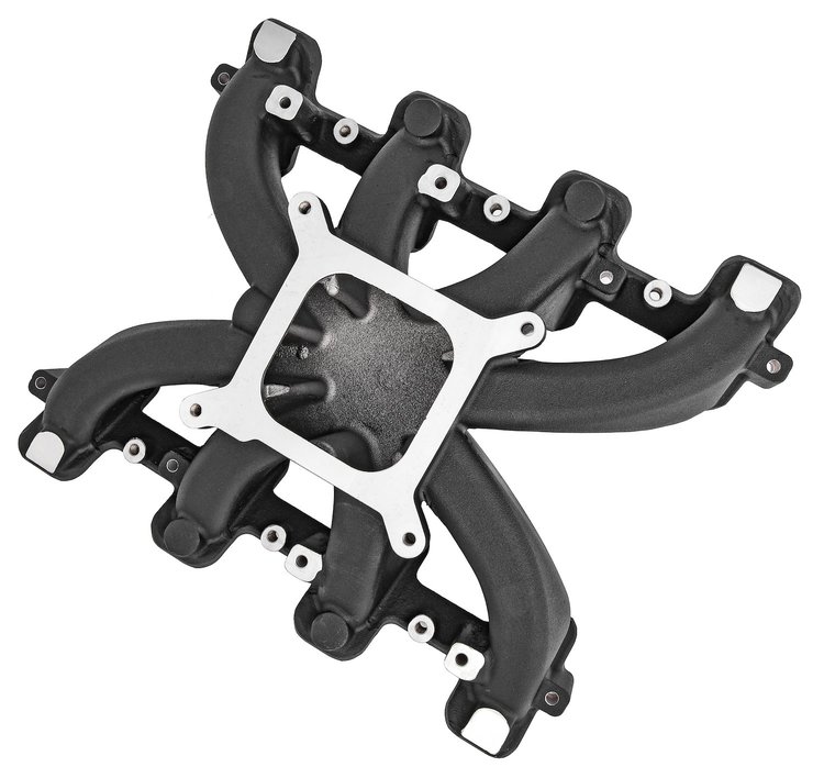 Mid-Rise Single Plane Intake Manifold for GM LS1/LS2/LS6 with Cathedral Port Heads [Black]