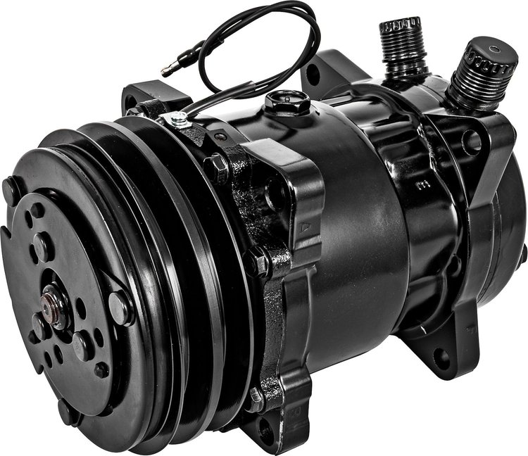 SD508 Air Conditioner Compressor w/Double V-Groove Pulley [Black Finish]