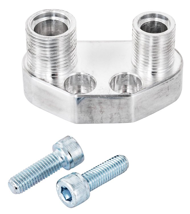 Straight A/C Compressor Manifold for Sanden SD-7 Style A/C Compressor [Polished]