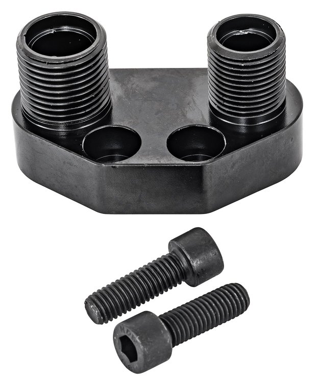 Straight A/C Compressor Manifold for Sanden SD-7 Style A/C Compressor [Black]