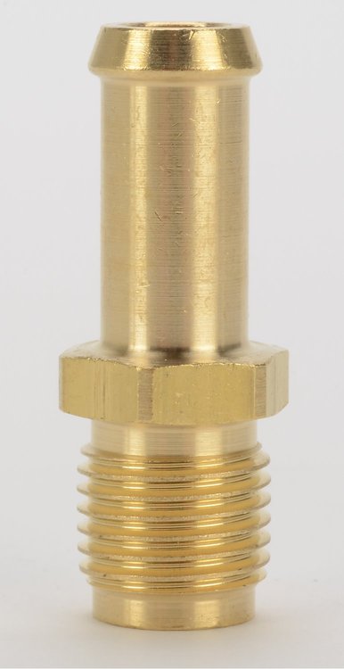 NPT Straight Hose Barb Fitting [5/16 in. Inverted Flare (1/2 in.-20 Thread) to 3/8 in. Hose, Brass]