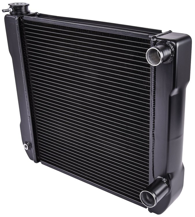 Double Pass Lightweight Aluminum Racing Radiator, 2 Row Black