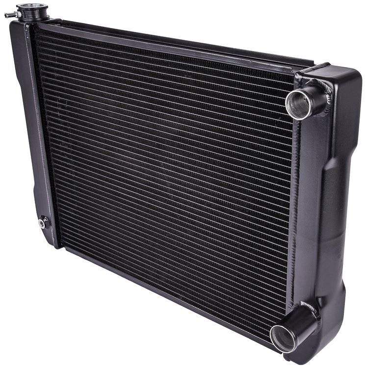 Double Pass Lightweight Aluminum Racing Radiator, 2 Row Black